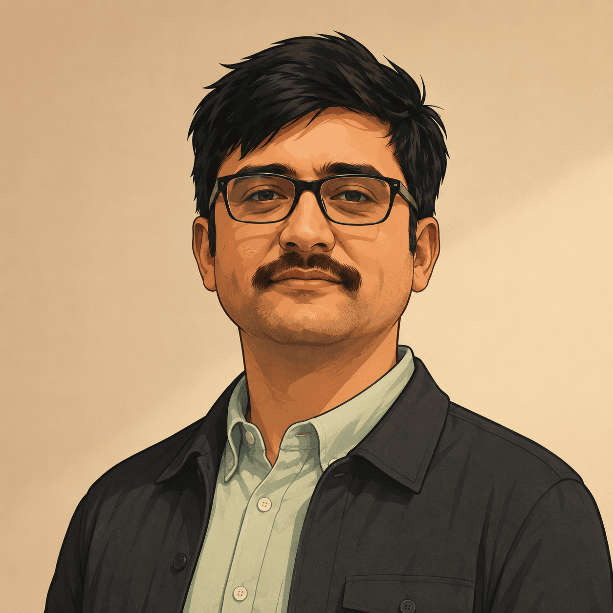Retrato ilustrado de Diego Ramírez